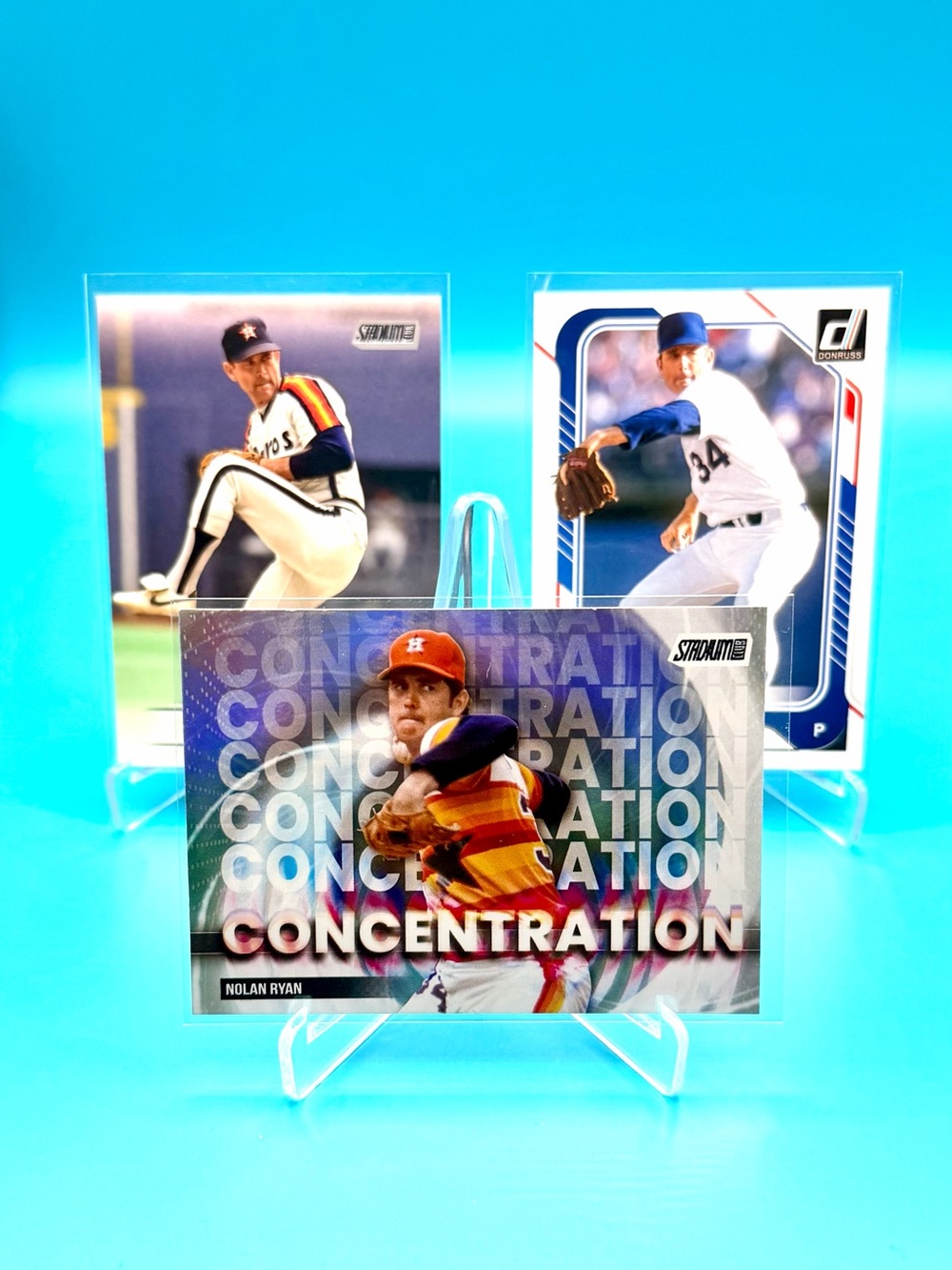 🔥NOLAN RYAN LOT! Topps Stadium Club Concentration Foil Refractor + Inserts! 🤩